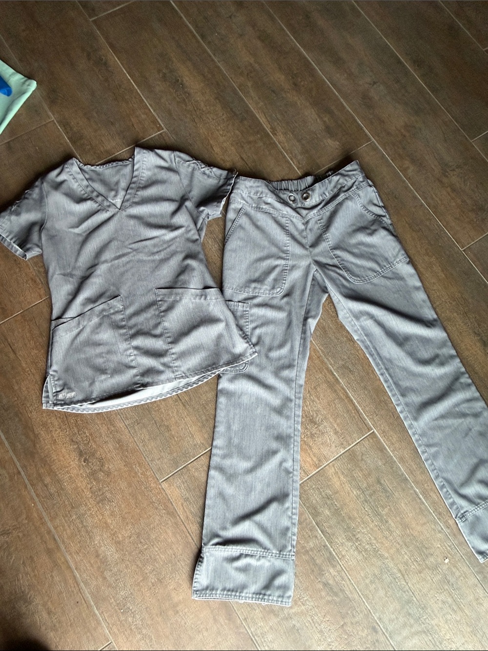 Grey's Anatomy Charcoal Gray Scrub top and Bottom